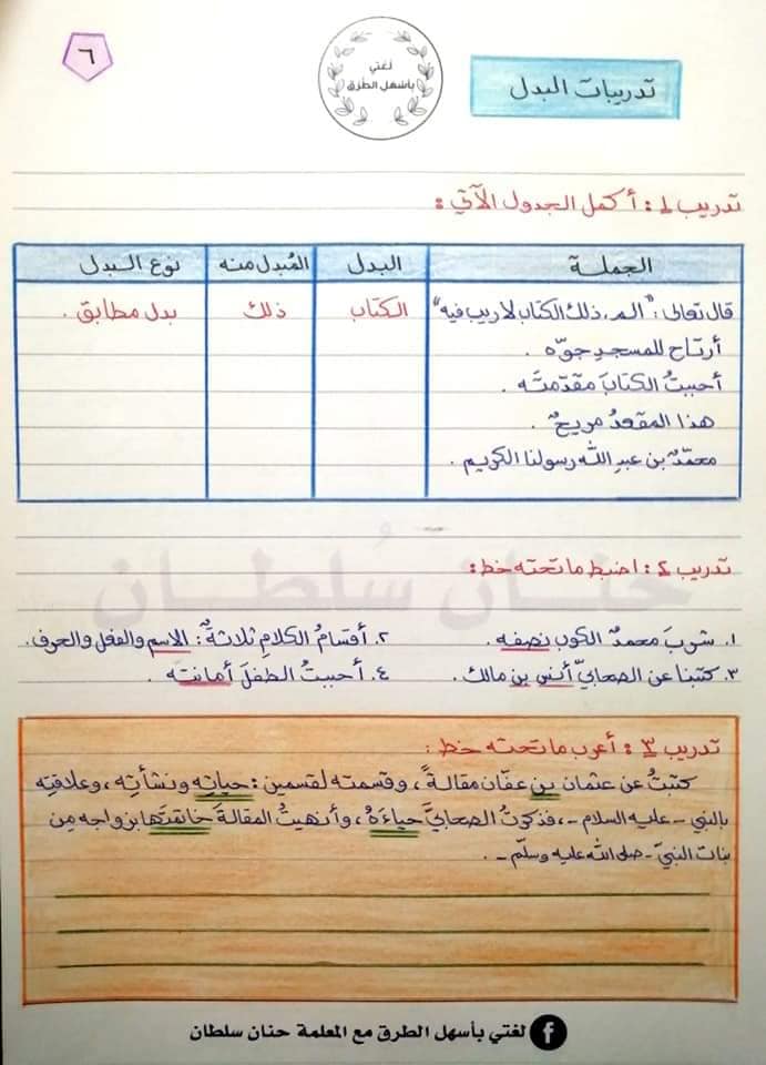 MzIwODQzMQ21213 بالصور شرح وحدة البدل قواعد اللغة العربية للصف التاسع الفصل الثاني 2022